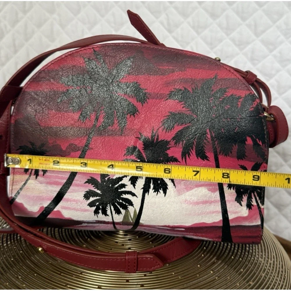 Rare Artisan Sophia‎ Visconti Leather Bag Boho Luxe Hand-Painted Wearable Art